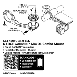 K-Edge Garmin Max XL Combo Mount black K13-4505C-35.0-BLK