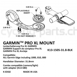 K-Edge Garmin XL Mount black K13-1505-31.8