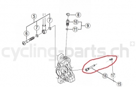 Shimano XT BR-M785 Bremsbelag - Halteschraube mit Sicherungsclip