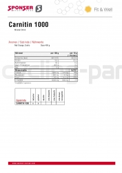 Sponser Carnitin 1000 Mineraldrink Light Dose 400g