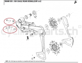 Sram X01 Eagle 1x12 Schaltwerk B-Bolt and Limited Screw Kit