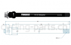 Thule Thru Axle Syntace M12 x 1.0, Länge 160mm Steckachsen-Adapter