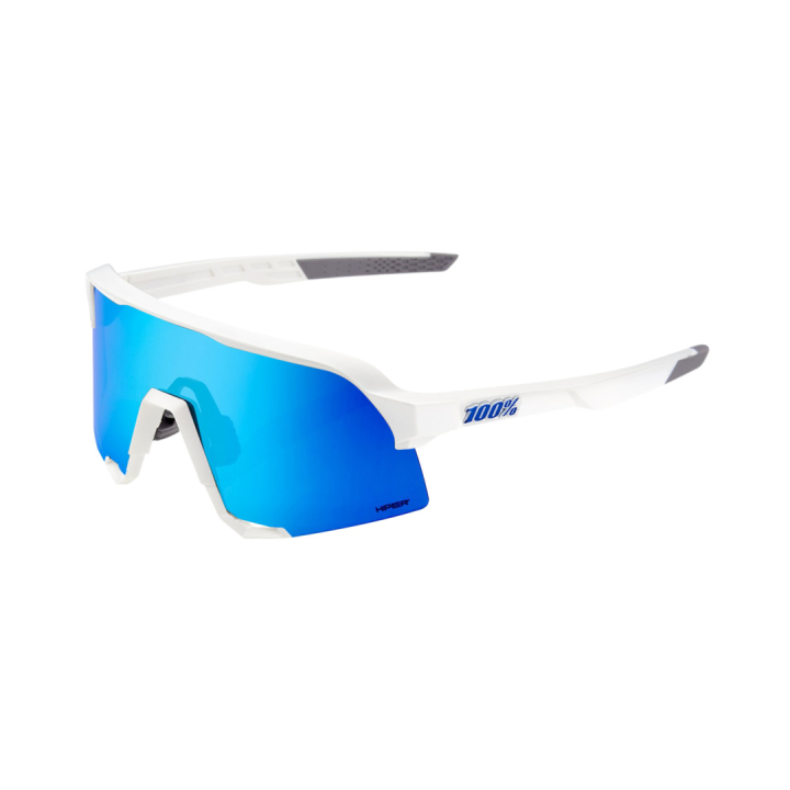 100% S3 Matte White-HiPER Blue Brille