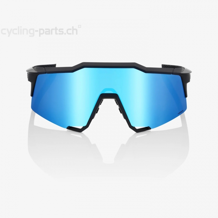 100% Speedcraft Tall Matte Black HiPER Blue Brille