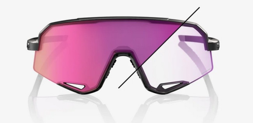 100% Slendale Gloss Black - Photochromic Purple Mirror Brille