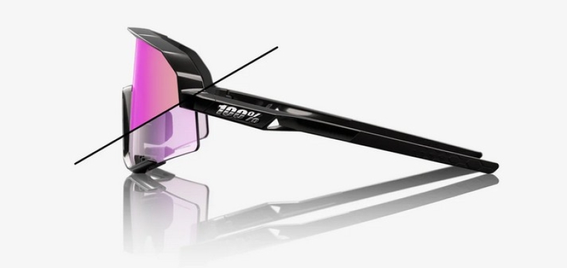 100% Slendale Gloss Black - Photochromic Purple Mirror Brille
