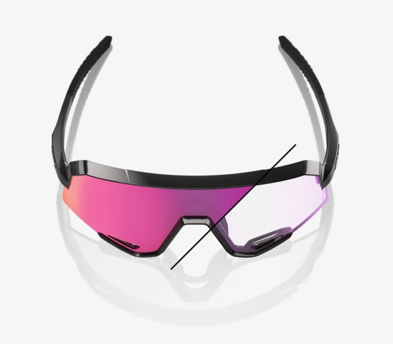 100% Slendale Gloss Black - Photochromic Purple Mirror Brille
