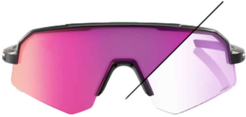 100% Slendale SL Gloss Black - Photochromic Purple Mirror Brille