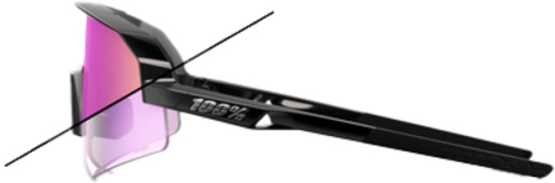 100% Slendale SL Gloss Black - Photochromic Purple Mirror Brille