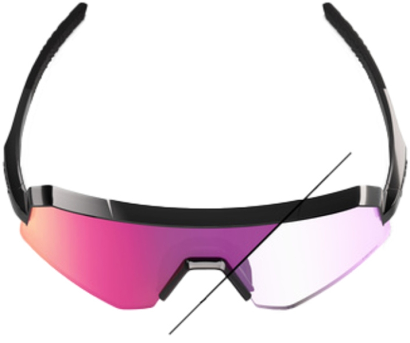 100% Slendale SL Gloss Black - Photochromic Purple Mirror Brille