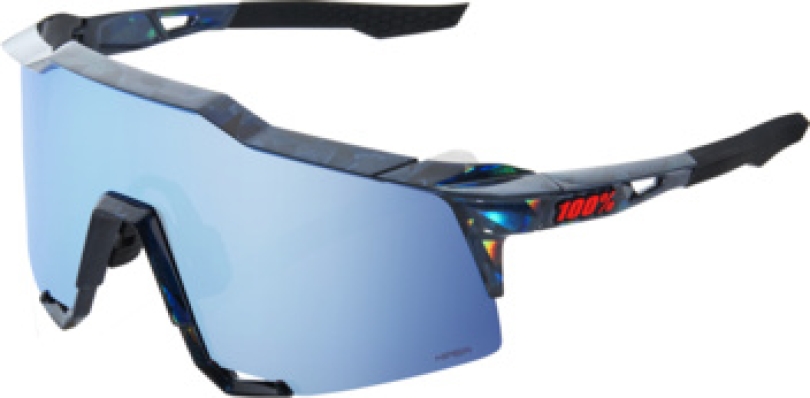 100% Speedcraft Black Holographic -Hiper Blue Multilayer Mirror Brille