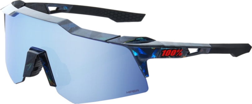 100% Speedcraft XS Black Holographic - HiPER Blue Multilayer Mirror Brille