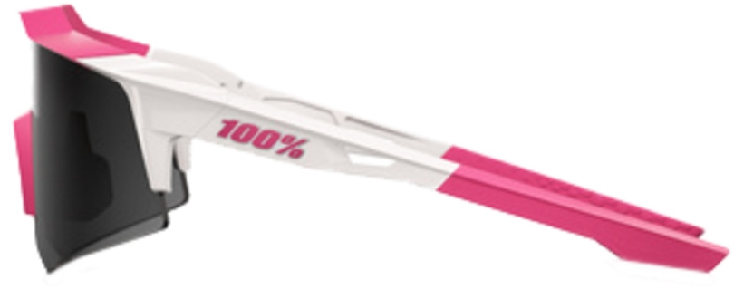 100% Speedcraft XS Puddy Pink White - Smoke Brille