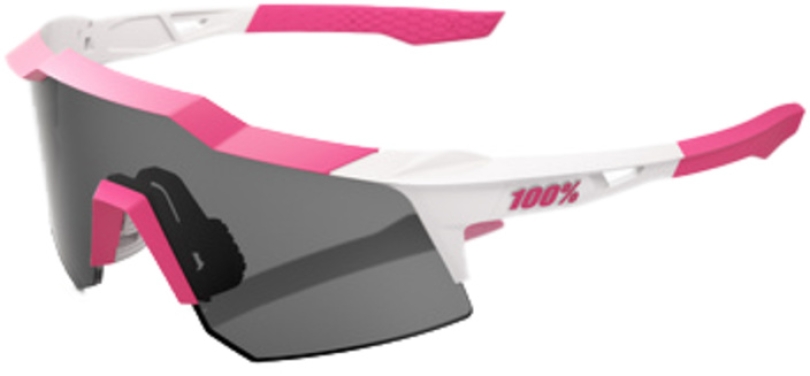 100% Speedcraft XS Puddy Pink White - Smoke Brille