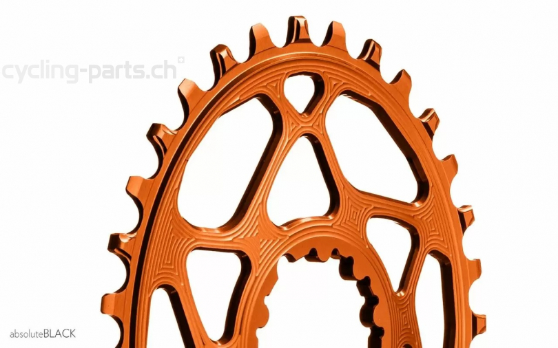 absolute Black Sram Oval Boost 3mm Offset Spiederless 32 Zähne orange Kettenblatt