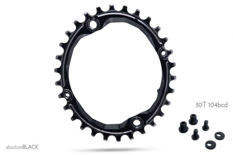 absolute Black Oval 104 BCD Shimano/Sram/Race Face/FSA/E13 30 Zähne black Kettenblatt