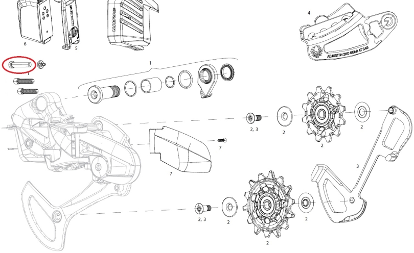 Better Bolts Sram Eagle XX1/X01/GX Eagle AXS Schaltwerk B-Bolt Titan Schraube rainbow-oilslick