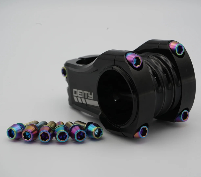 Better Bolts Deity Copperhead Vorbau M6x19mm Titan Schrauben-Kit rainbow