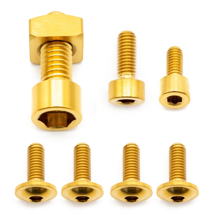 Better Bolts Fox 36 Grip/Grip2/GripX/Grip X2/Rhythm (2026+) Federgabel Schrauben-Kit Titan gold