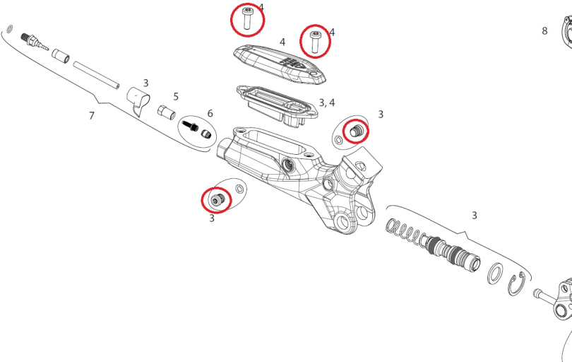 Better Bolts Titan Sram Bremsgriffschrauben - Set Kit 2 rainbow oil slick