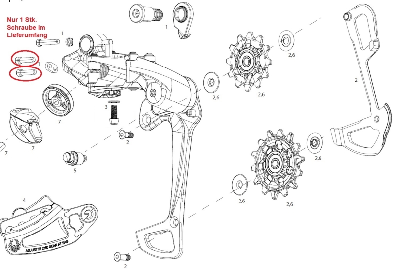 Better Bolts Sram Eagle XX1/X01/GX/NX mechanic Schaltwerk Low/High Limit Titan Schraube rainbow-oil slick