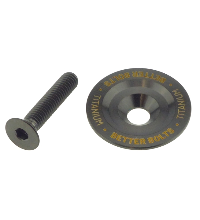 Better Bolts Steuersatz Top Cap Titan 1 1/8" mit Senkkopf-Schraube Titan M6x30mm black