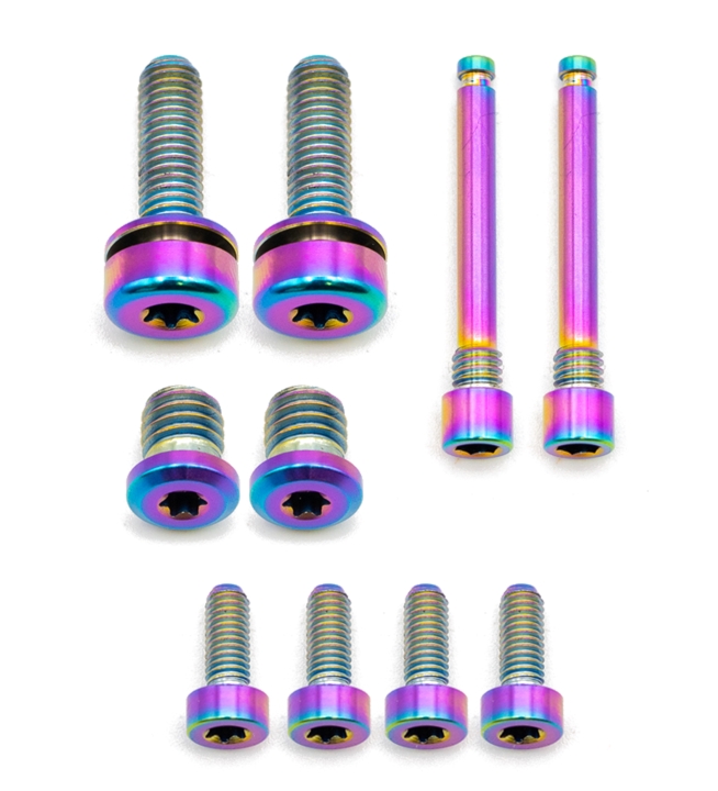 Better Bolts TRP Evo Pro/Evo X Disc Brake Schrauben Kit Titan rainbow