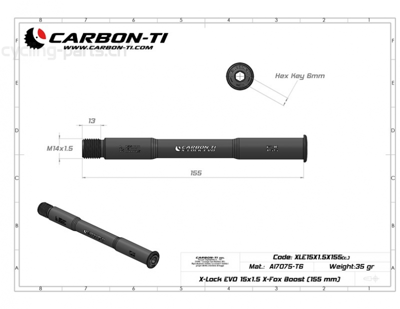 Carbon Ti X-Lock EVO X-Fox Boost 155mm M14x1.5 black Steckachse