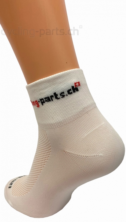 Radsocken cycling-parts.ch short Coolmax weiss