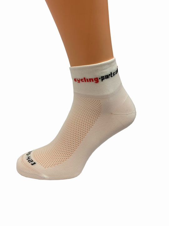 Radsocken cycling-parts.ch short Coolmax weiss