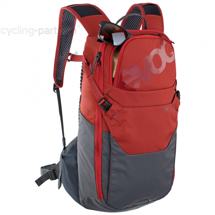 Evoc Ride 12 Rucksack chili red-carbon grey