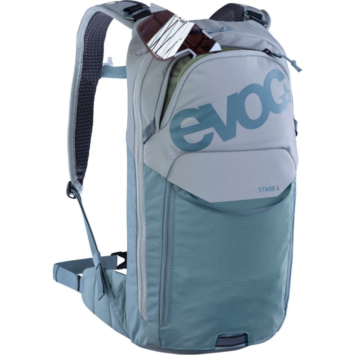 Evoc Stage 6 Rucksack stone/steel inkl. 2 l Trinkblase