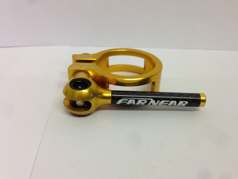 Far and Near QR Clamp Carbon-Alloy 31.8mm gold Sattelstützenklemme