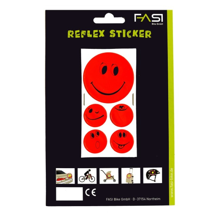 FASI Reflex-Sticker Smileys rot