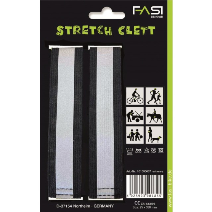 FASI Strech-Clett Reflexband schwarz