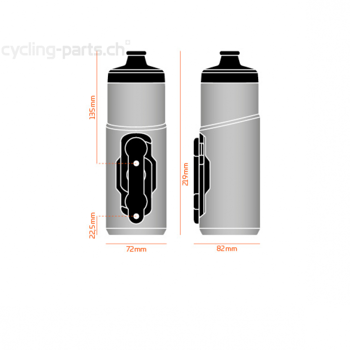 Fidlock Bottle Twist Bike Base transparent black 600ml