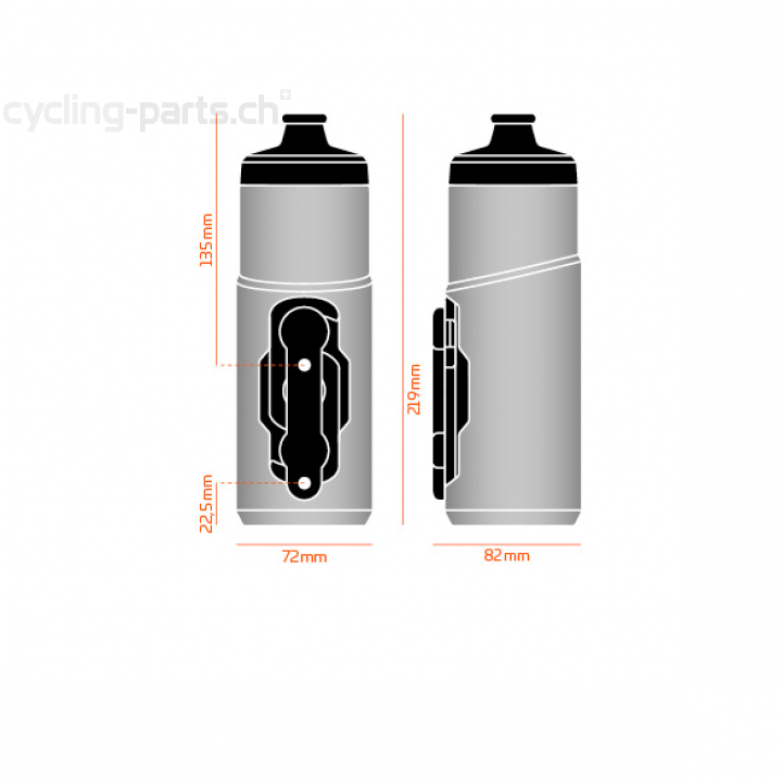 Fidlock Bottle Twist Ersatz Trinkflasche transparent black 600ml mit Flaschenadapter Bottle Connector