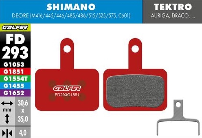 Galfer Advanced FD293 Shimano Deore/Tektro Auriga/Draco/Orion Werkstattverpackung 30 Paar