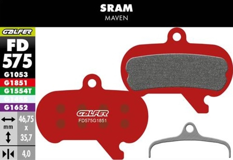 Galfer Advanced FD575 Sram Maven Ultimate/Silver/Bronze/Base Bremsbeläge Werkstattverpackung 30 Paar