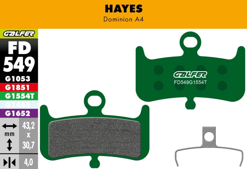 Galfer Pro FD549 Hayes Dominion A4 Bremsbeläge