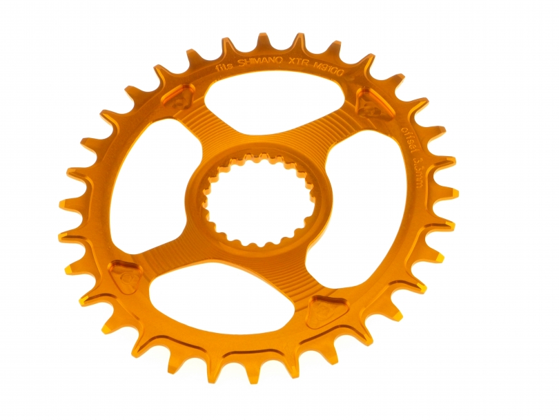 Garbaruk Shimano XTR M9100/XT M8100/SLX M7100/Deore M6100 Oval 30 Zähne orange Kettenblatt