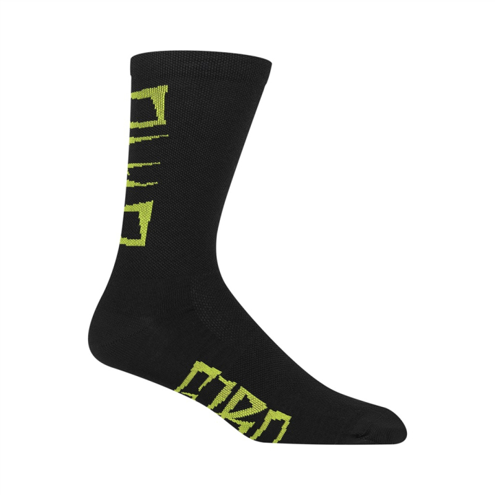 Giro Seasonal Wool black/lime breakdown Socken