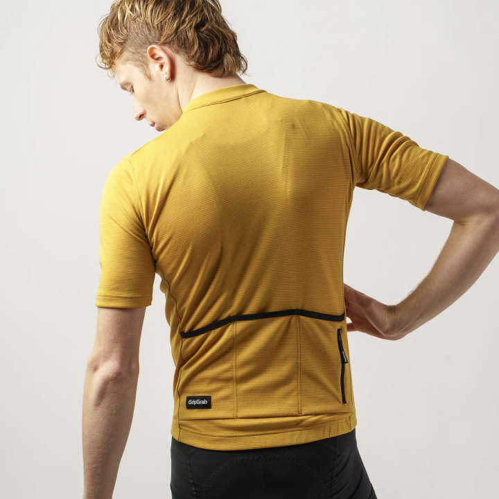 GripGrab EXPLR Merinotech Short Sleeve Jersey mustard yellow