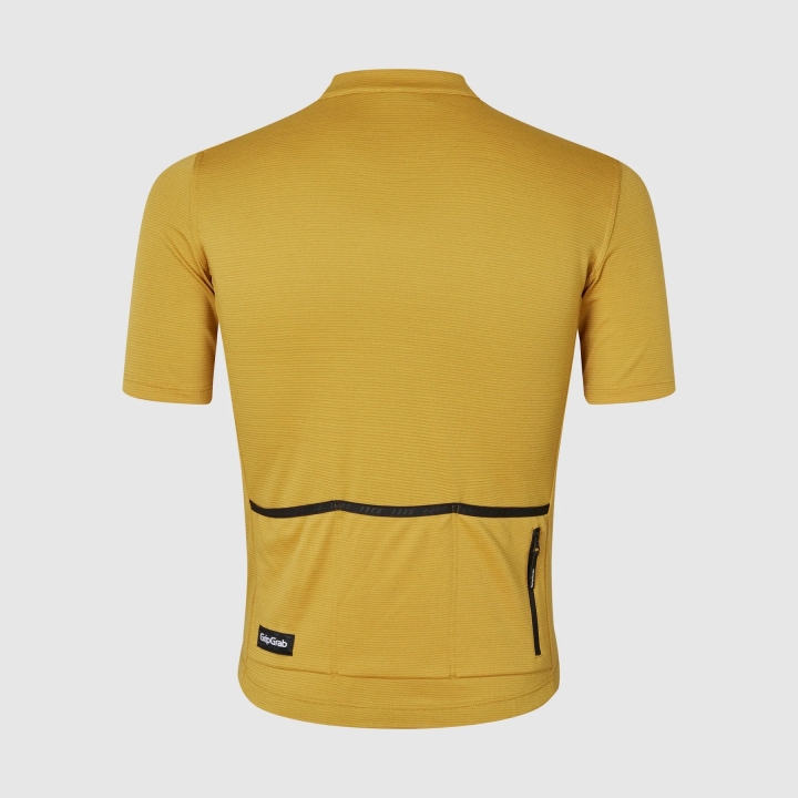 GripGrab EXPLR Merinotech Short Sleeve Jersey mustard yellow