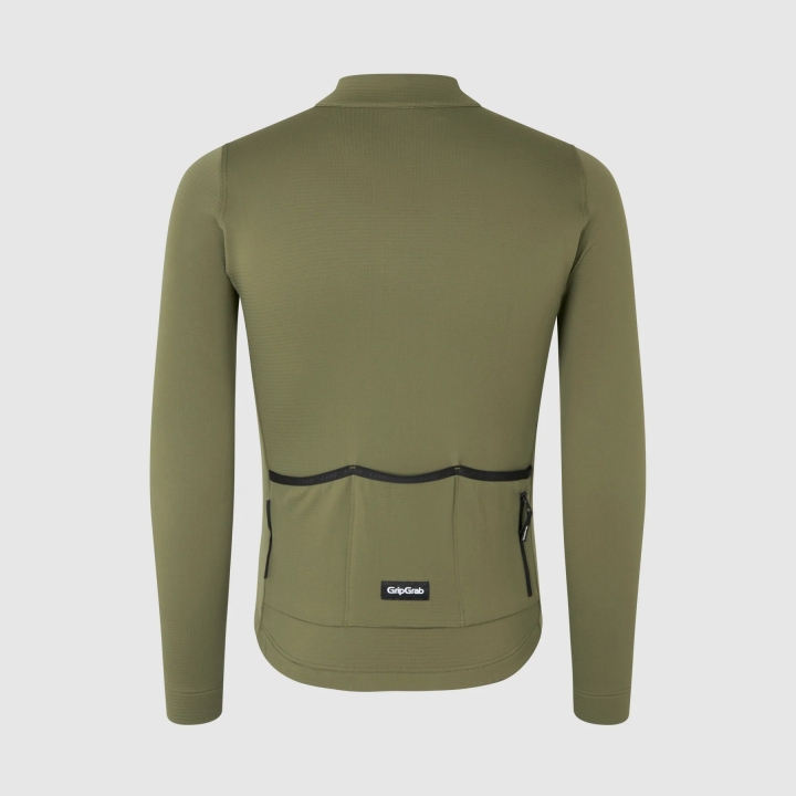 GripGrab EXPLR Merinotech Thermal Long Sleeve Jersey olive green