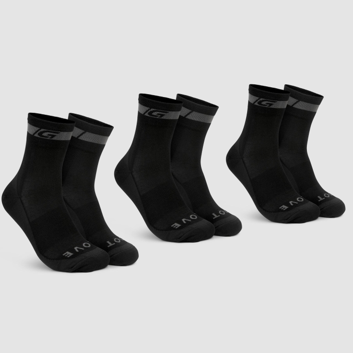 GripGrab Merino Regular Cut Socken black 3-Pack