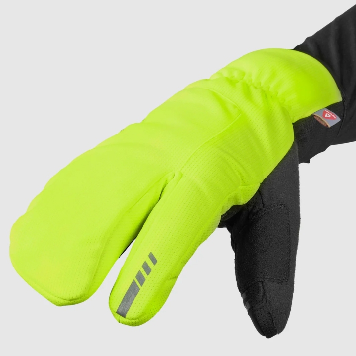 GripGrab Nordic 2 Windproof Deep Winter Lobster Gloves yello hi-vis