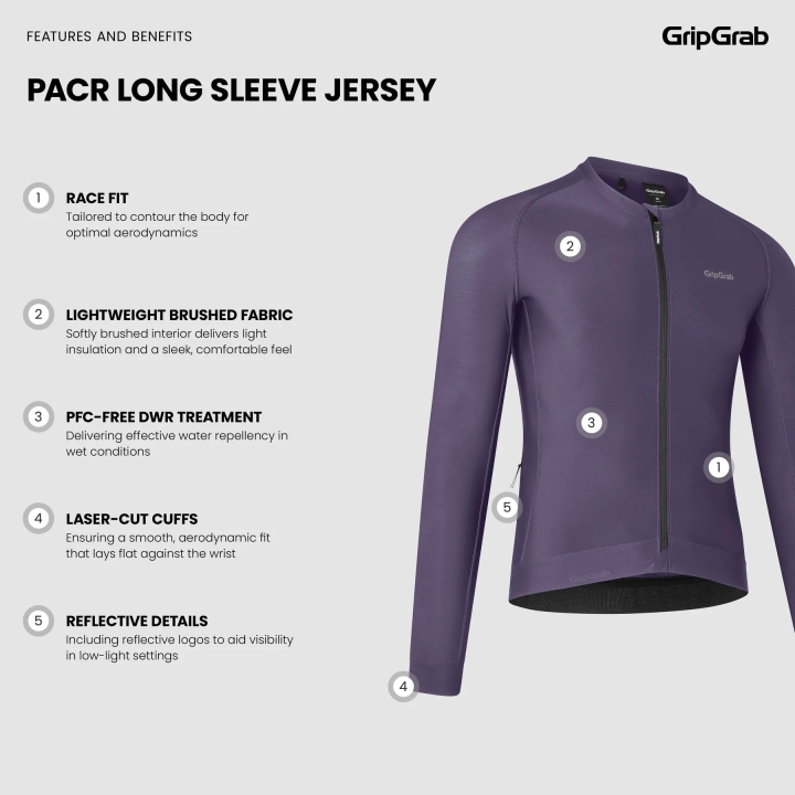 GripGrab PACR Long Sleeve Jersey purple