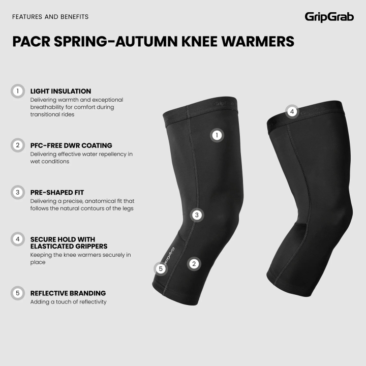 GripGrab PACR Spring-Autumn Knee Warmers black