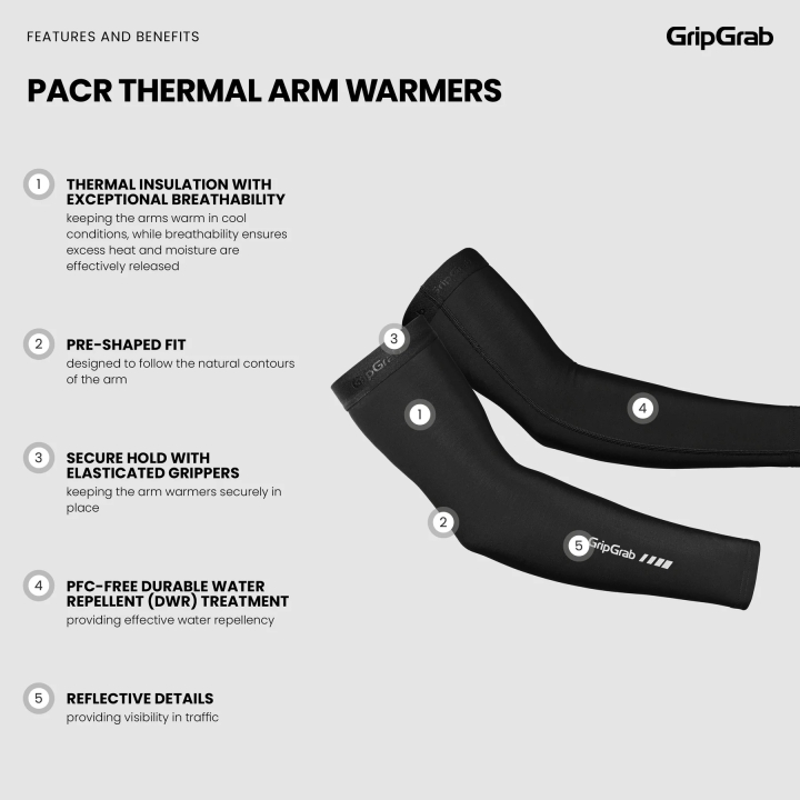 GripGrab PACR Thermal Arm Warmers black
